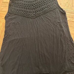 Amaryllis Black Crochet Yoke Tank
